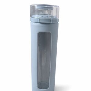 Sleek Blue Water Bottle with Transparent Lid